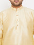 Vastramay Men's Plus Size Gold Silk Blend Kurta